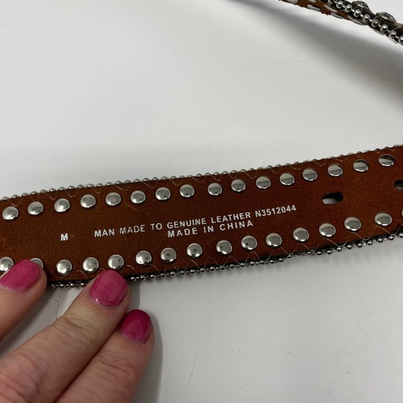 Blazin Roxx Ladies Scalloped Rhinestone Concho Belt Style N3512044 Size Medium - Picture 7 of 7